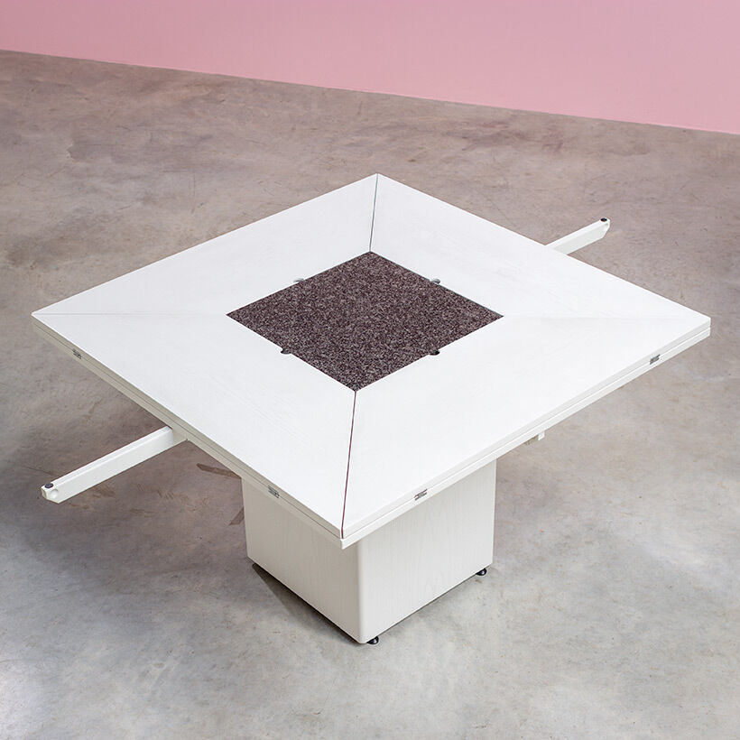 Van den Berghe Pauvers postmodern geometry dining table 1980