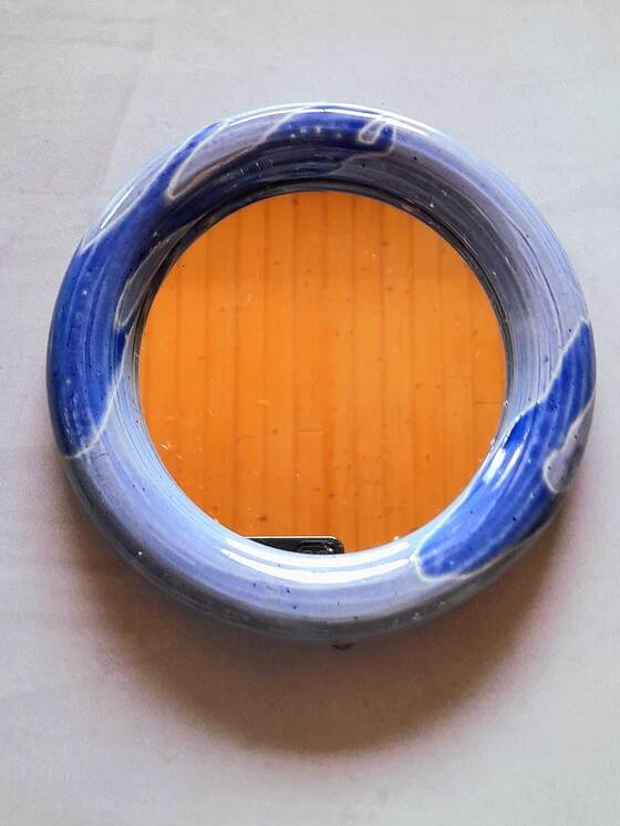 60s glazed ceramic mirror