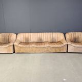 Ensemble de canapés en cuir du milieu du siècle, années 1960