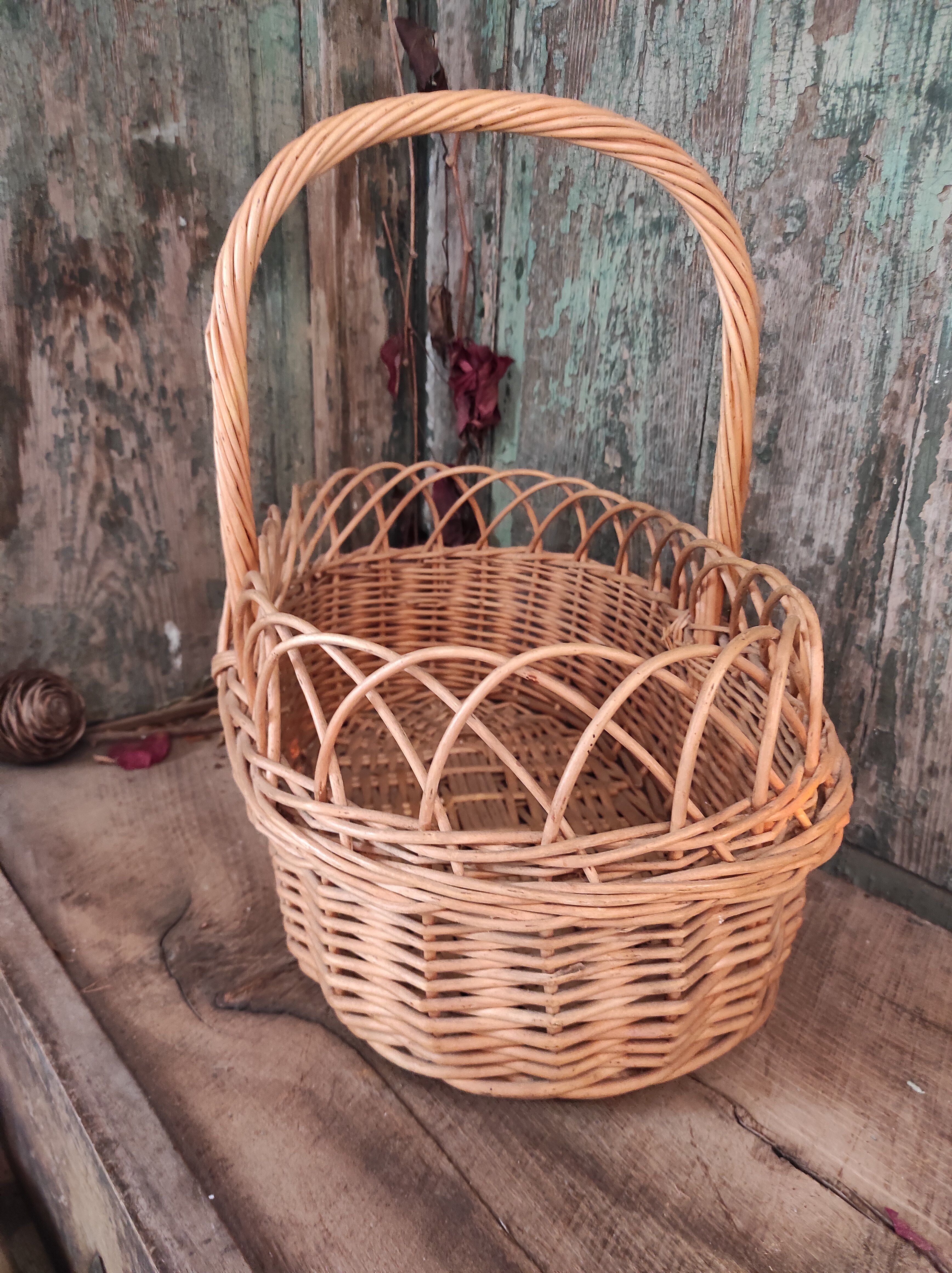 French vintage oval basket