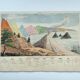 Old engraving from 1838 -Geology- Hand-colored board of the seaside