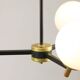 Mid-century italian brass and opaline chandelier