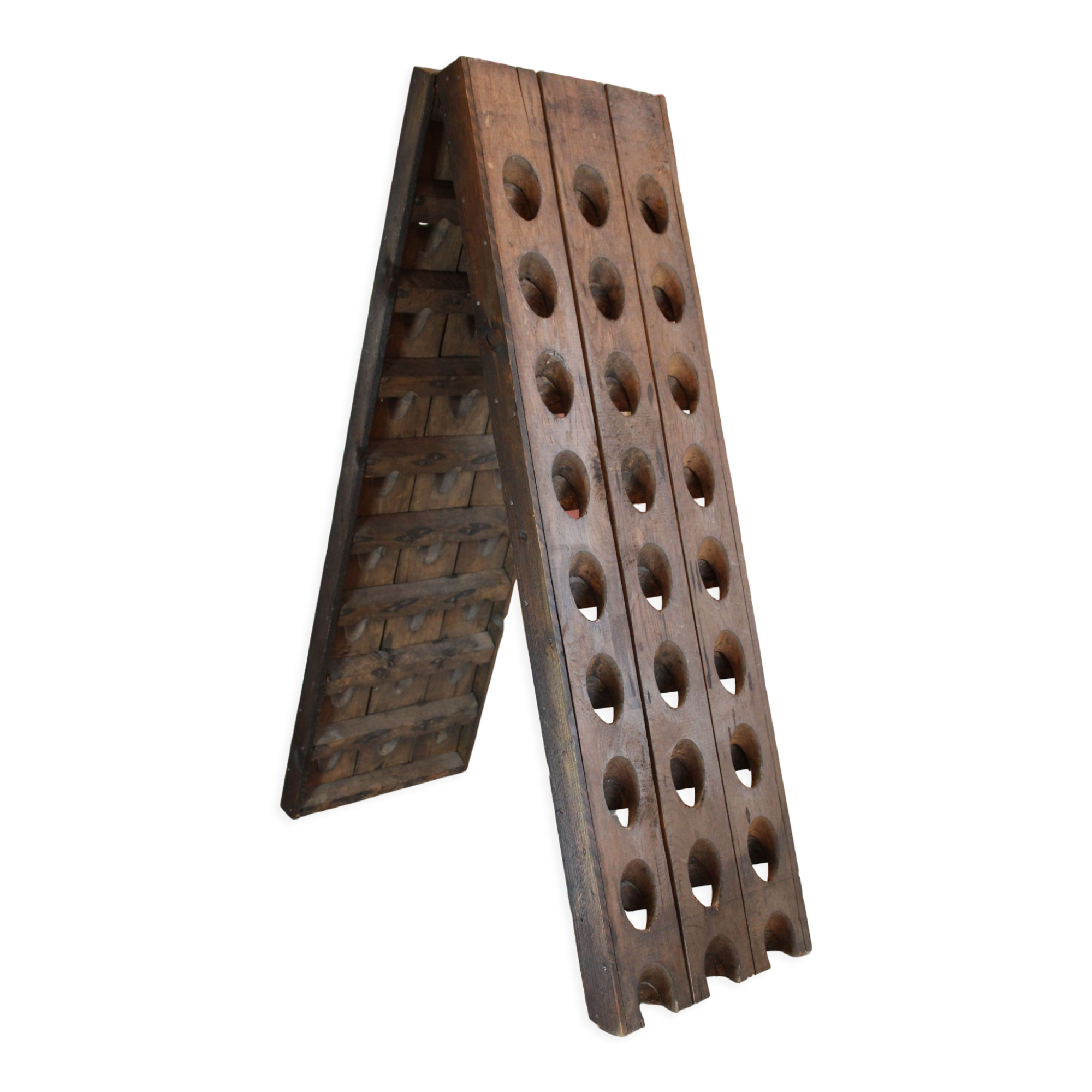 Wood champagne desk, 48 bottles