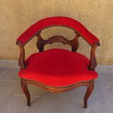 Fauteuil velours rouge