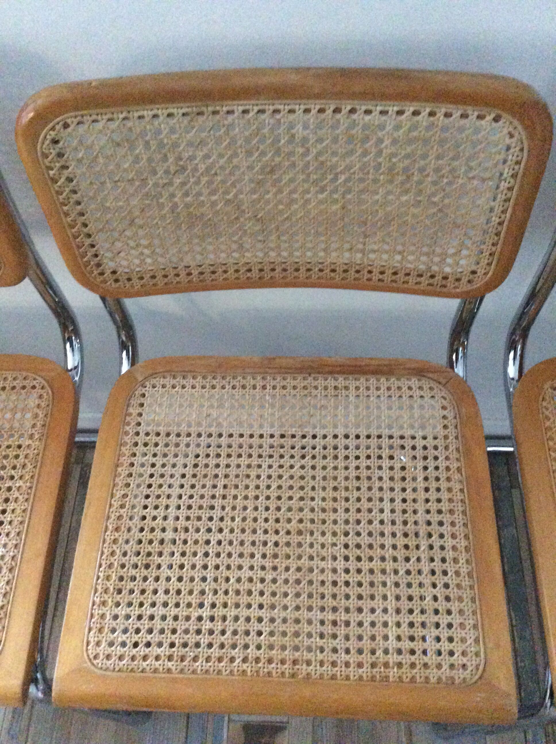 Lot of 4 chairs Marcel Breuer Cesca B32