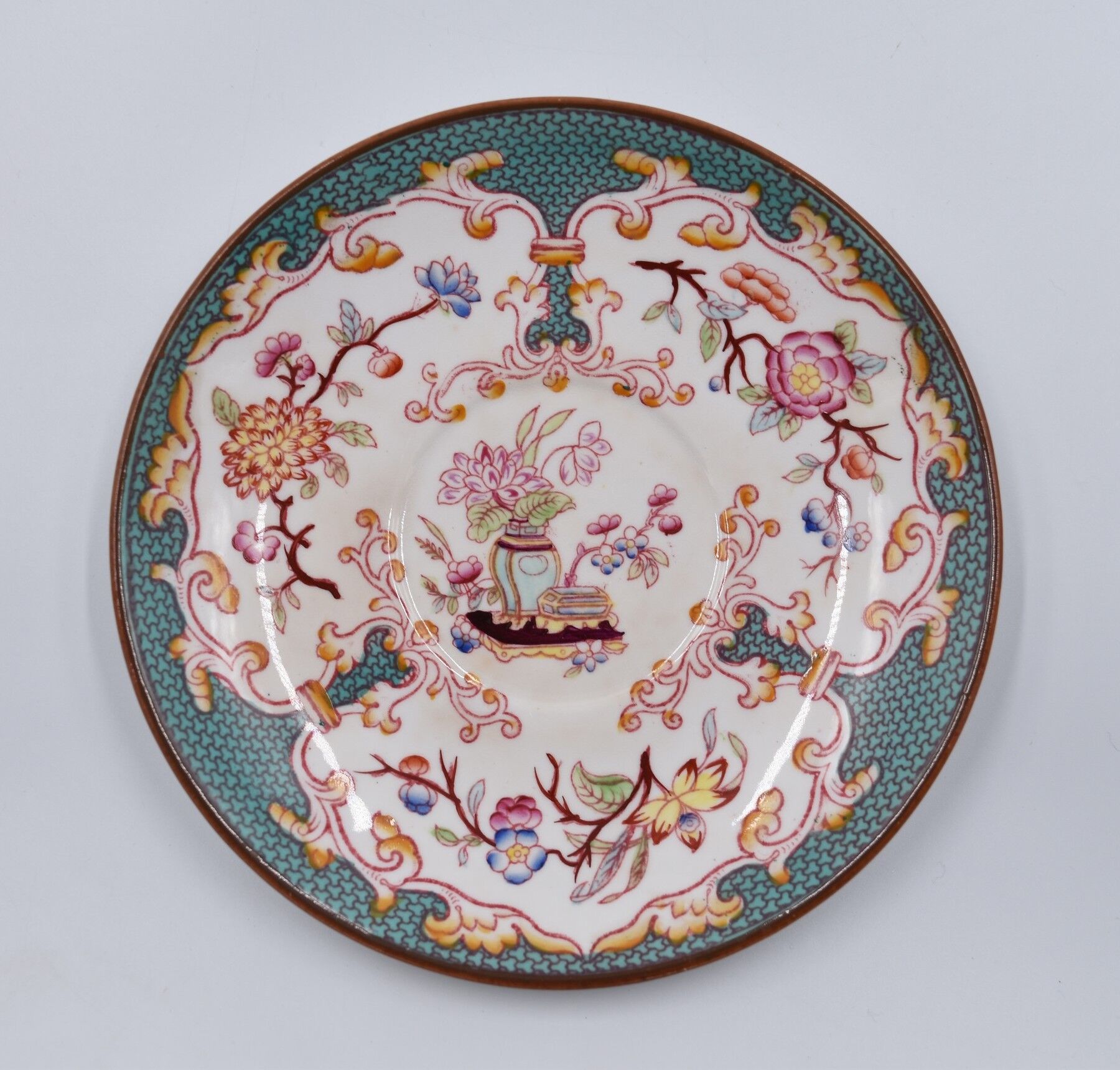 Cup and under cup Sarreguemines décor Minton n°248