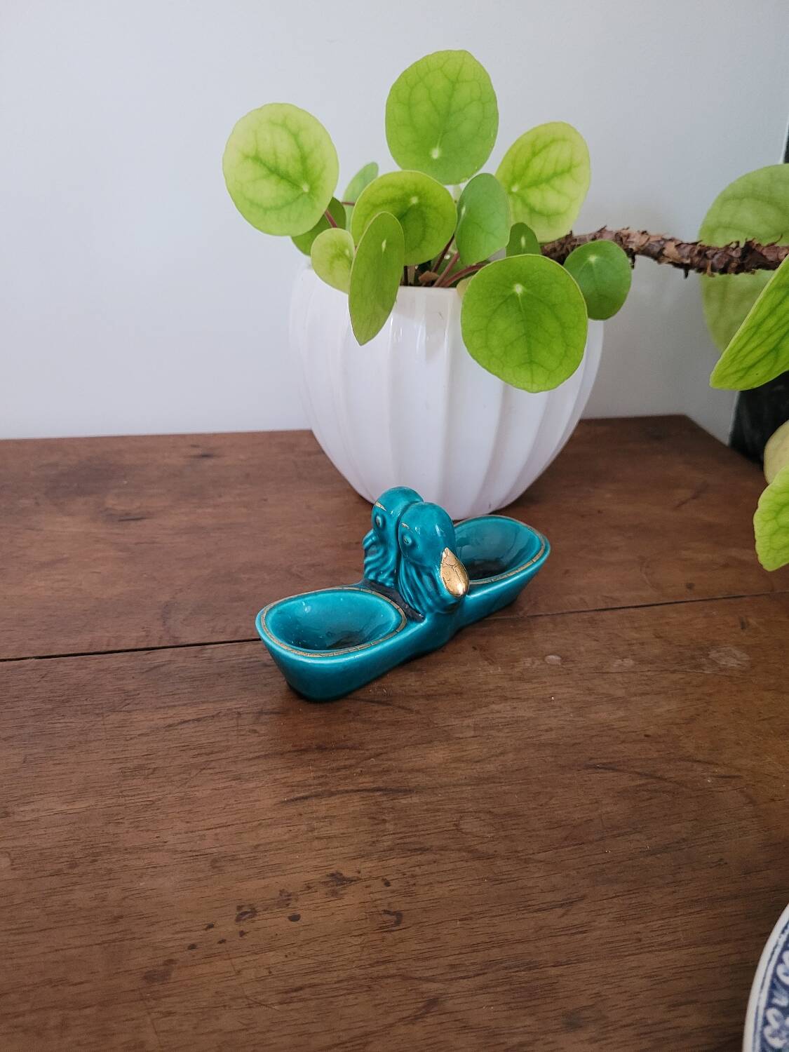 Glazed porcelain salt cellar
