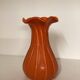 Orange blown glass vase, vintage 70s