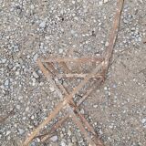 Pair of children's garden chairs, folding, all metal, retro 50s