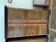 Brown Art Deco wardrobe in curved wood, symmetrical veneer, circa 1930, large size.