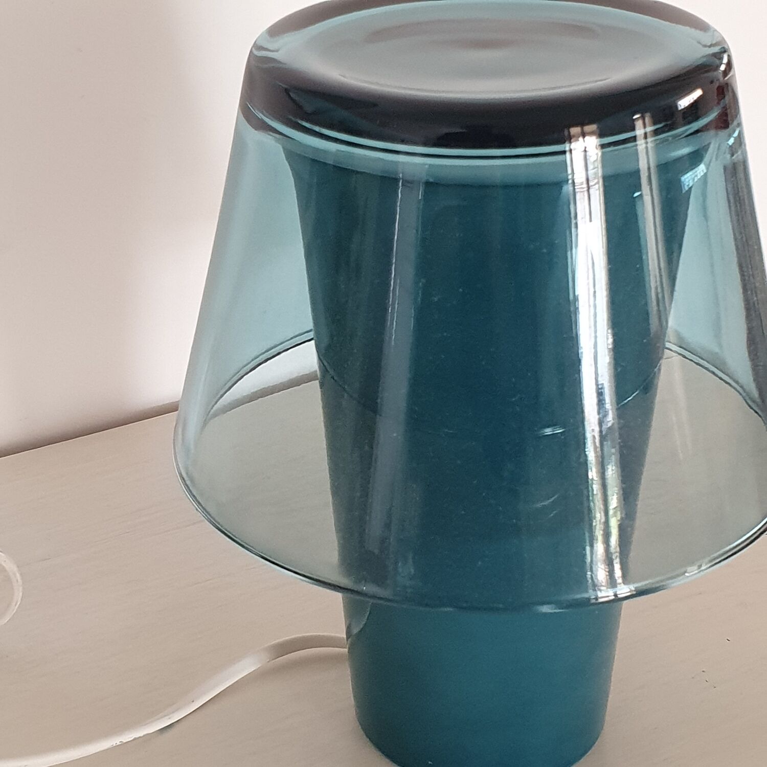Blue mushroom lamp model Gavik ikea