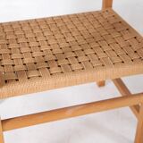 Pair of wooden and rope armchairs