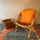 Rattan basket armchair 60s