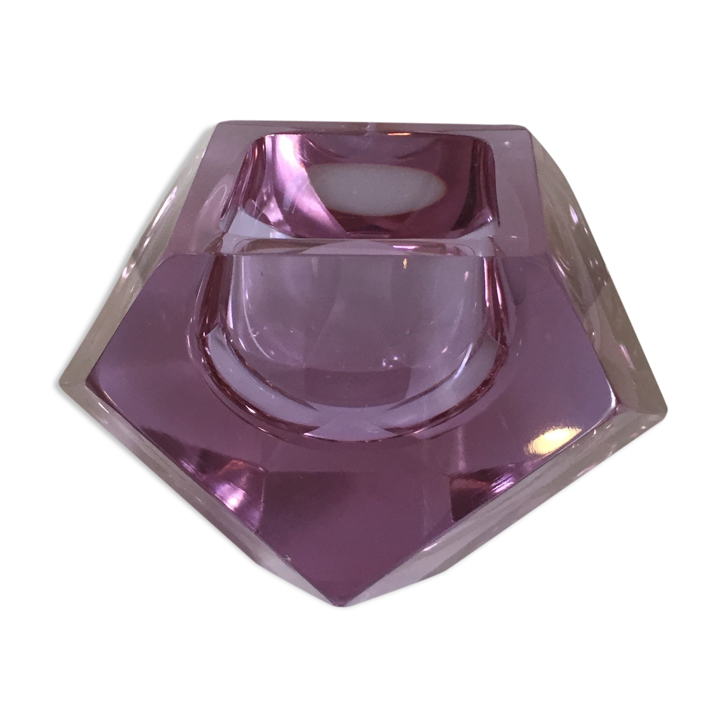 Sommerso cup by Flavio Poli glass from Murano, Italy, 1960