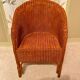 Vintage "Tonneau" Wicker Armchair - 1970s