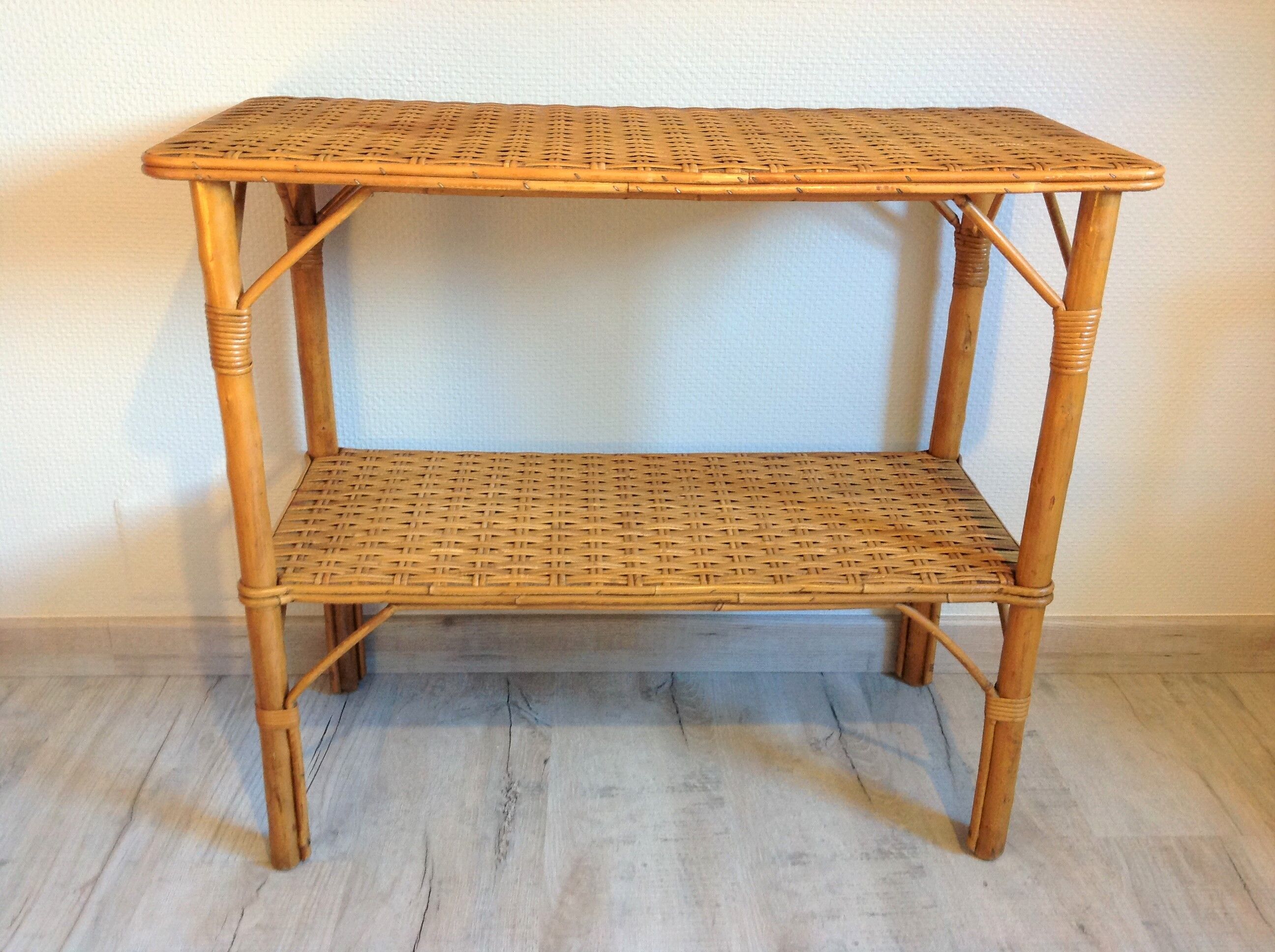 Rattan console / vintage 60s-70s