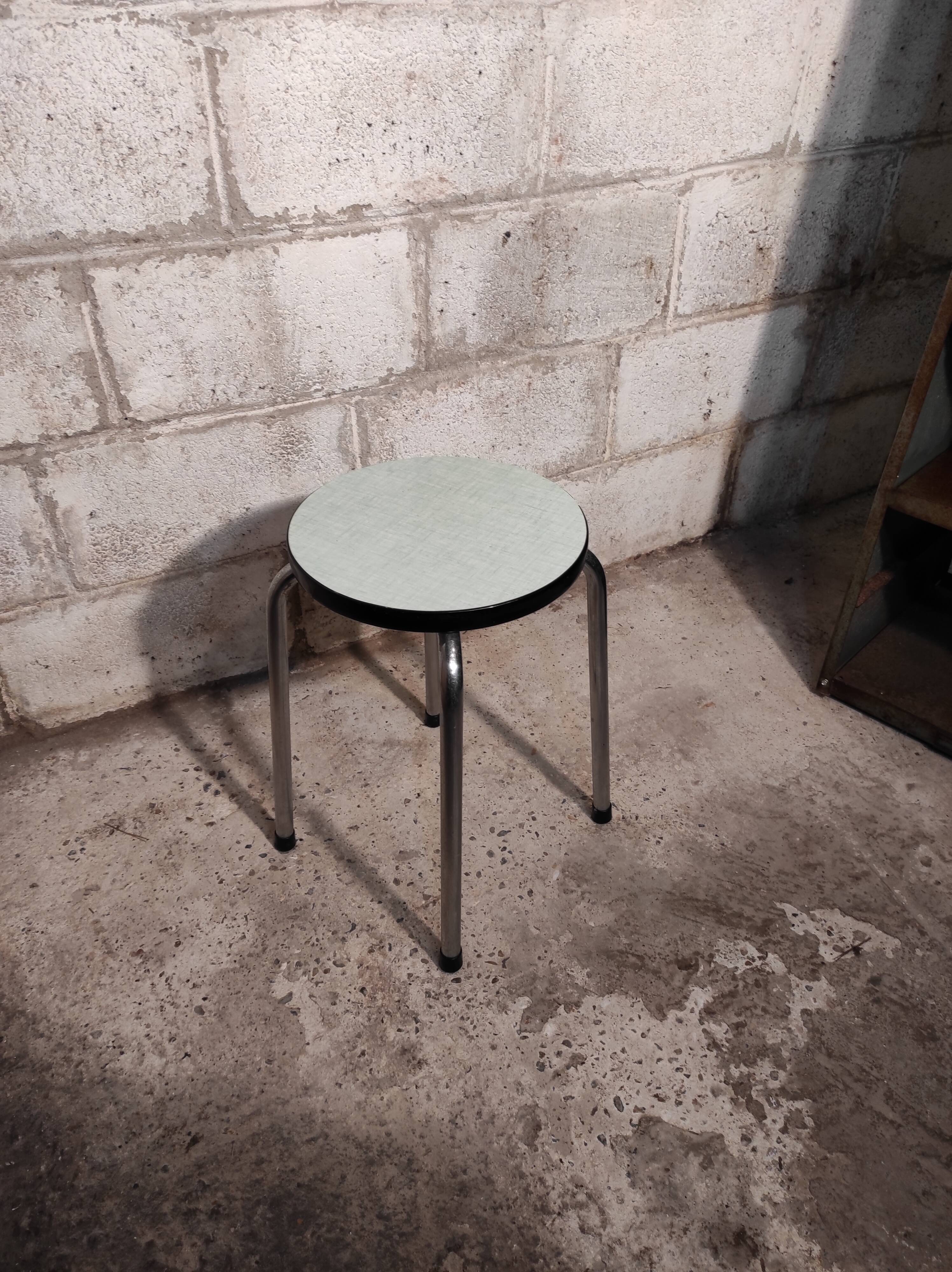 Green formica stool