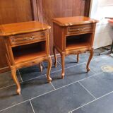 Pair of Louis XV style oak bedside table
