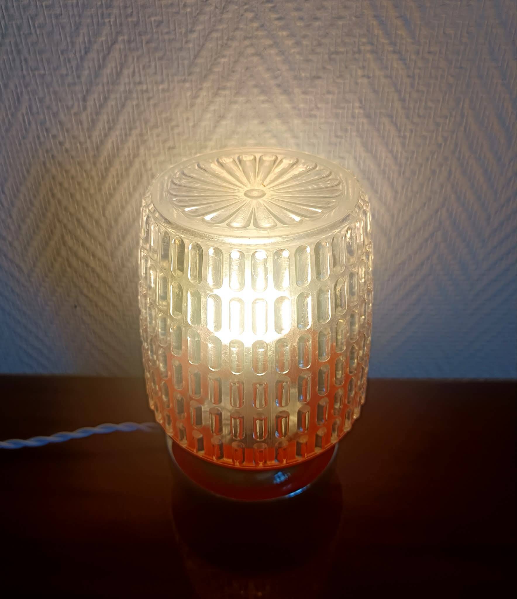 Lampe à poser space age orange et chrome 1970