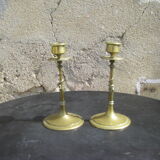 Paire de bougeoirs ornés de lézards