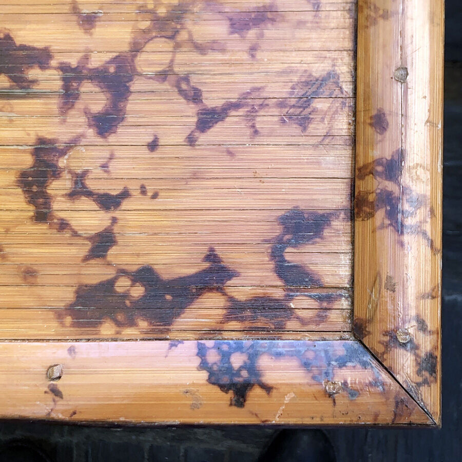 Table ou bureau vintage art deco en bambou