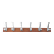School wall coat rack with 6 double hooks in wood and aluminium.