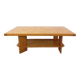 Vintage solid oak coffee table from the 70s 80s Perriand Regain Chapo style