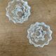 Set of 2 vintage molded glass candle holders