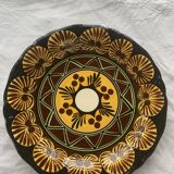Large presentation and collection plate in glazed ceramic st jean de Bretagne signed