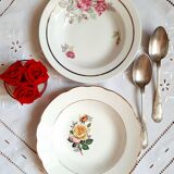 Assiettes creuses anciennes dépareillées en faïence