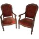 Pair of Louis Philippe armchairs in solid mahogany