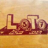 Complete lotto game in its vintage wooden box
