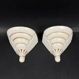 Saxony, pair of porcelain wall consoles, Art Deco period