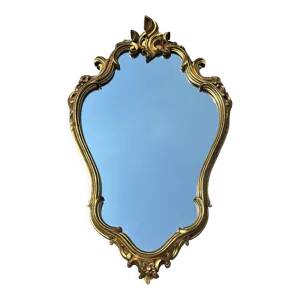 Louis XV style mirror in vintage gold composite 70'S 42x68cm