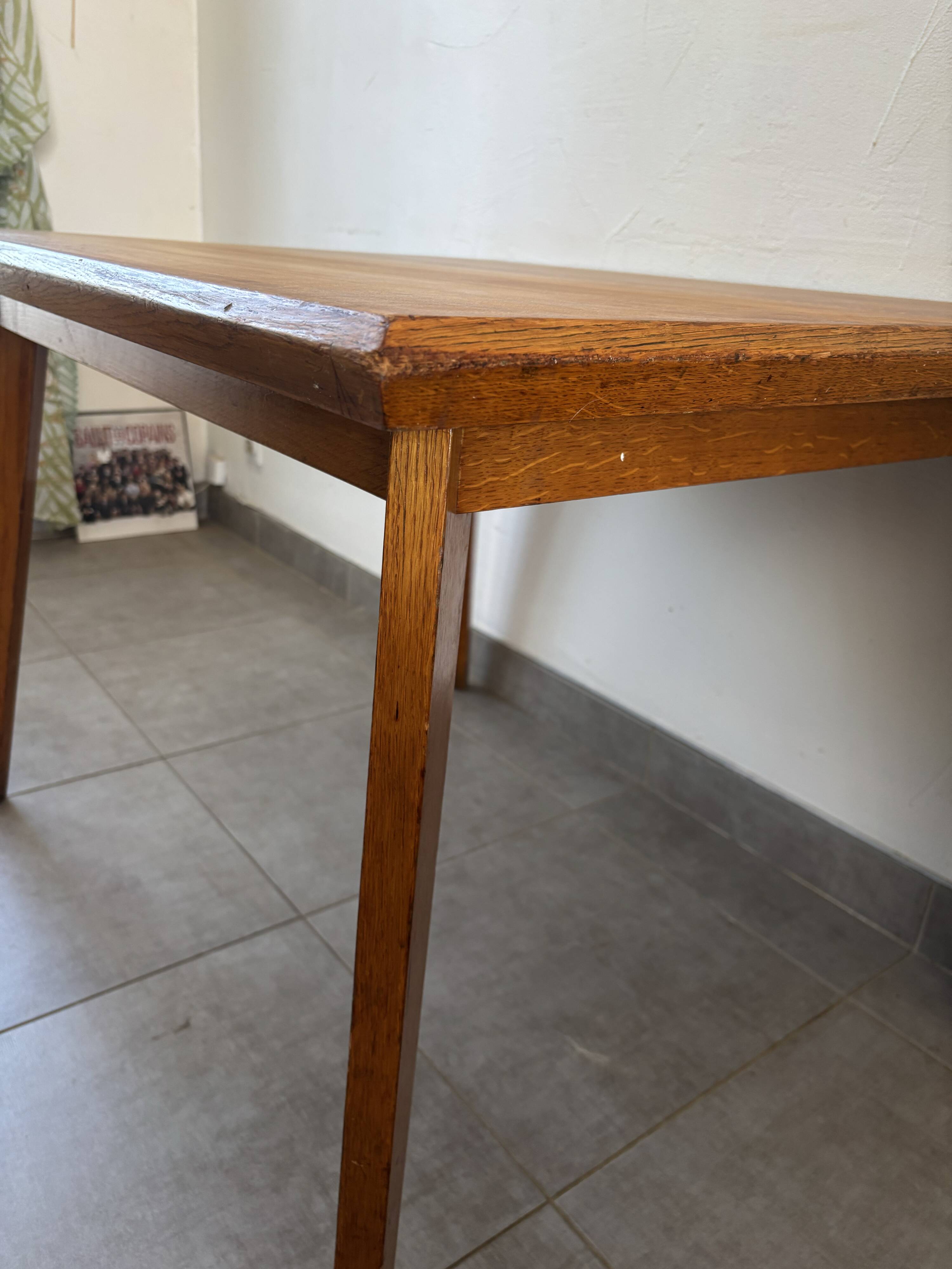 Vintage oak table from the 1950s.