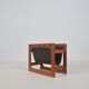 Porte-magazine danois en teck et cuir par Salin Møbler, années 1970