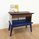 Table de chevet bleu pieds compas