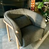 Fauteuil bosc yas en laine grise