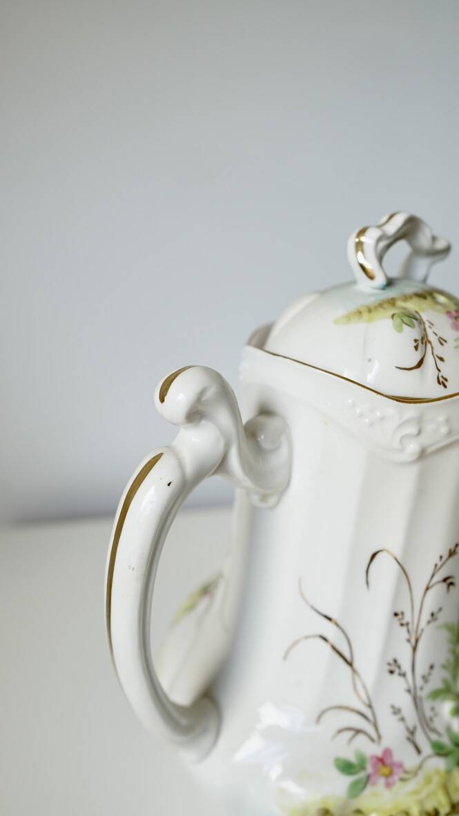 Limoges porcelain coffee pot Barny Rigoni & Langle (19th century)