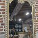 mirror in gray and gold patinated wood with loves