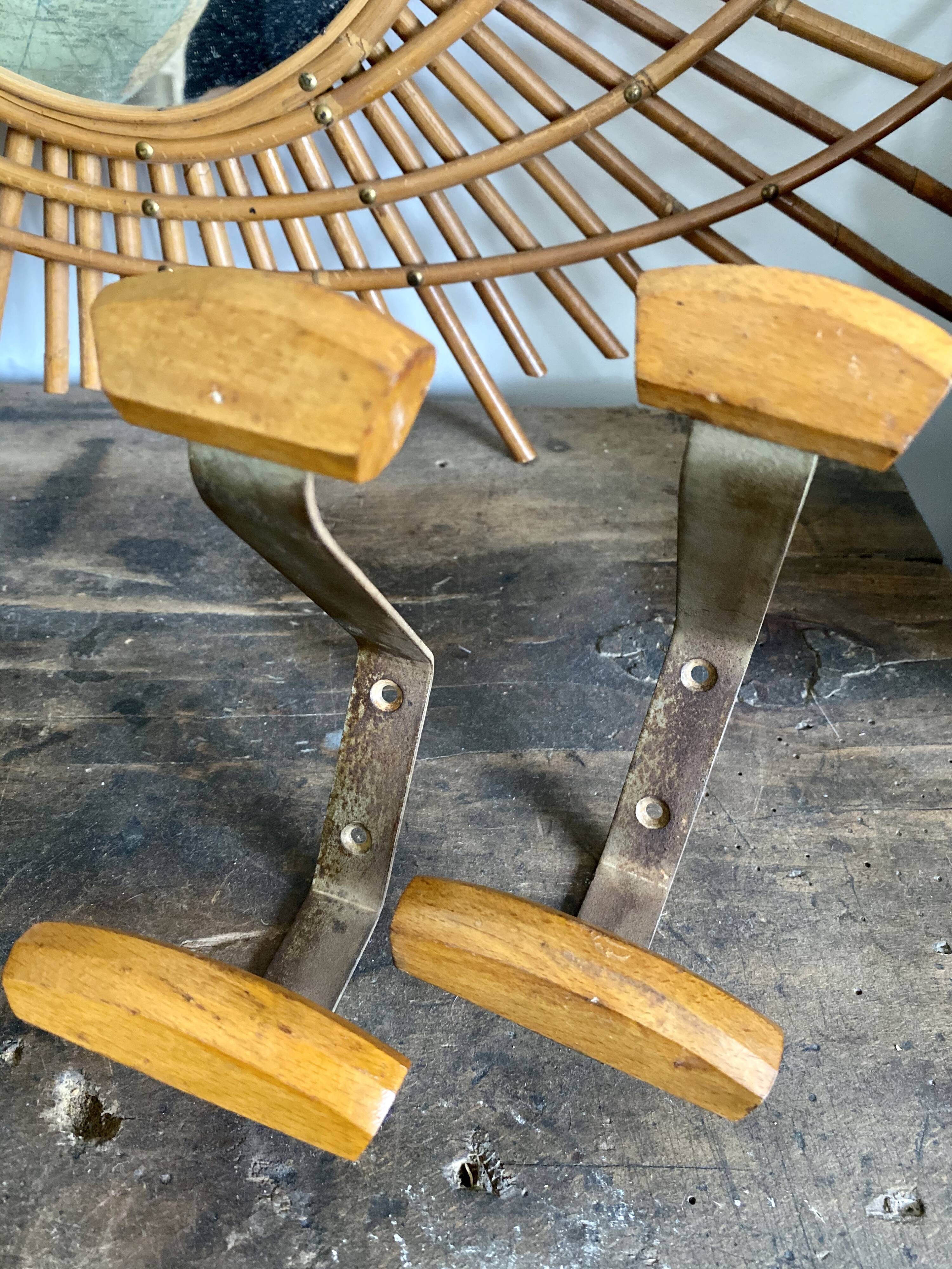 Pair of wooden patères