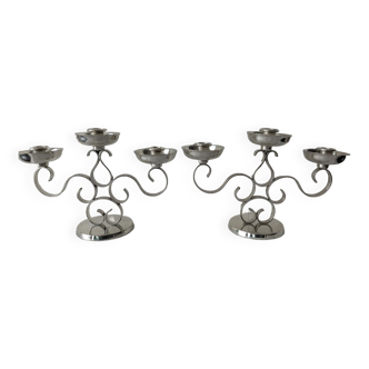 Pair of candlesticks Christofle arabesque