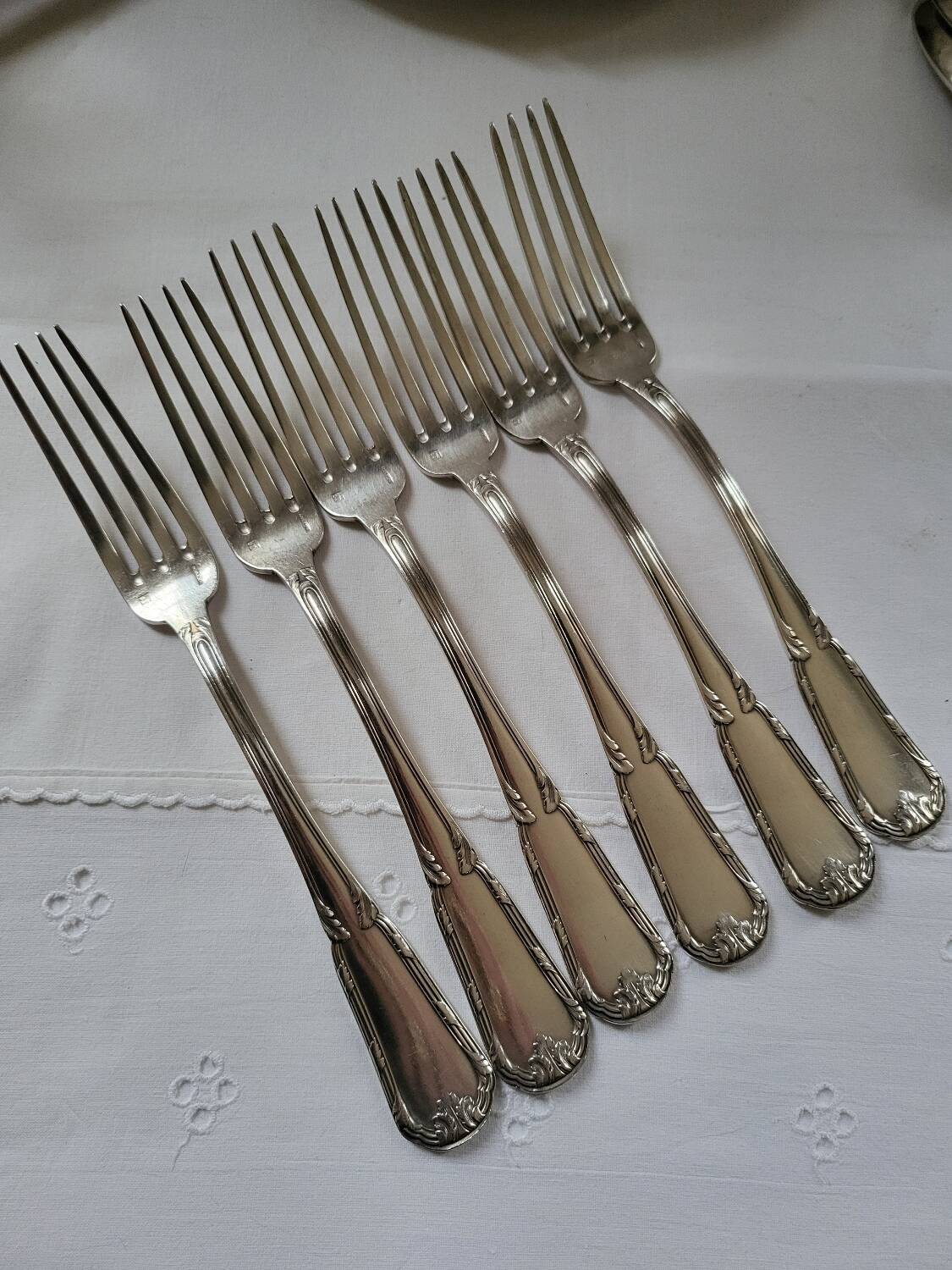 6 Boulenger Silver Metal Table Forks