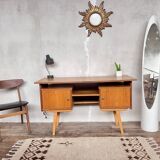 vintage oak desk with a Scandinavian look