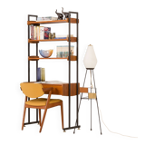 Italian mid-century desk shelving unit in teak, 1960s