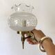 Pair of glass and brass wall lights