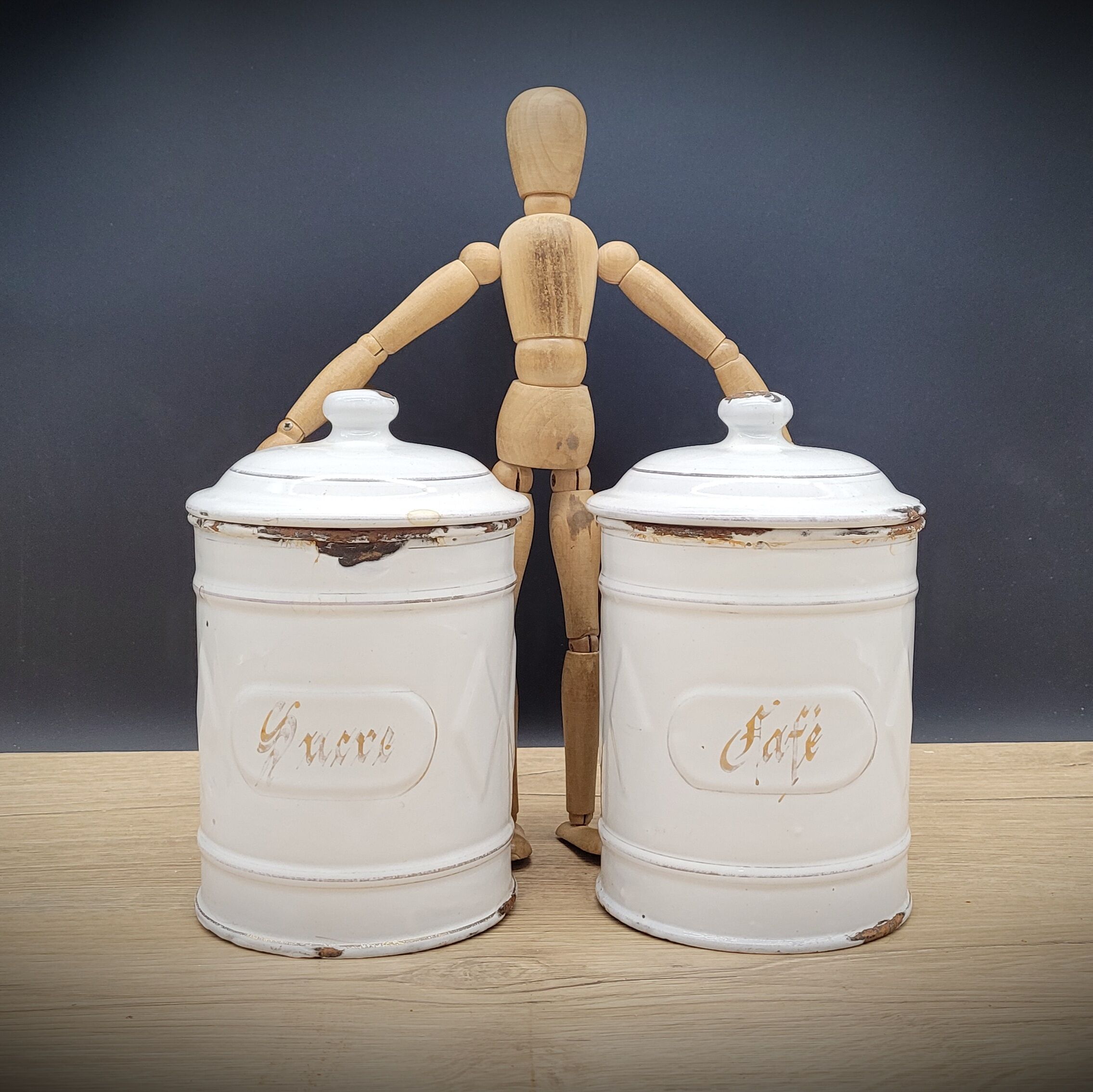 Duo pots kitchen enamelled sugar coffee