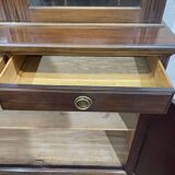 English walnut two-body library from the early 20th century.