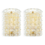 Pair of Scandinavian Mid Century Glass Wall Lights by Carl Fagerlund for Orrefors & Lyfa, 1960s