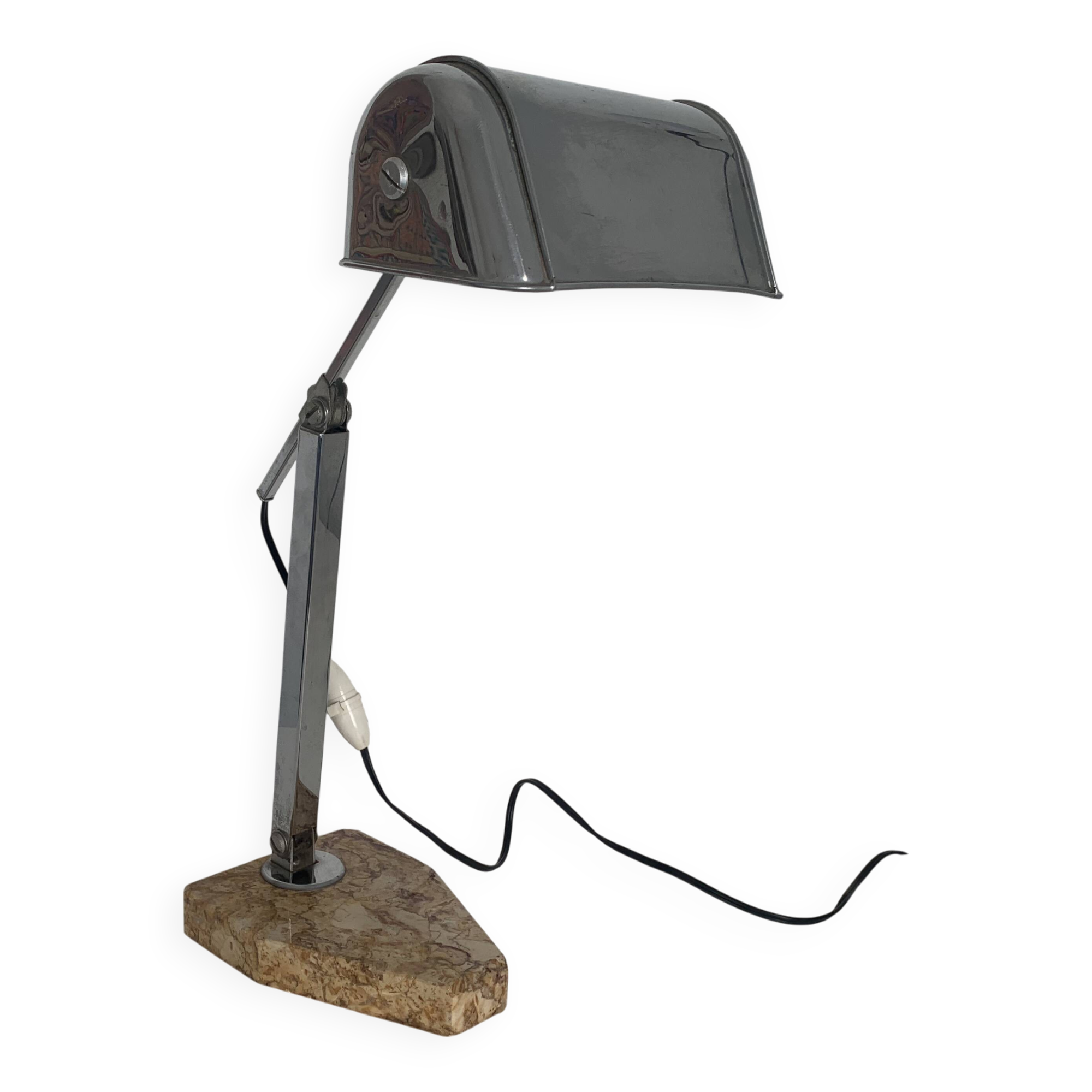 Vintage lamp 1930 Fare French craftsmanship sand marble - 45 cm